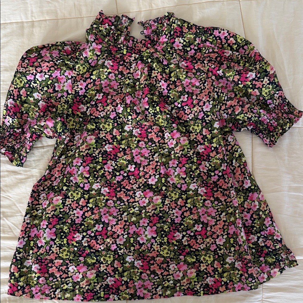 crown & ivy Floral Kids Blouse - Pink and Green